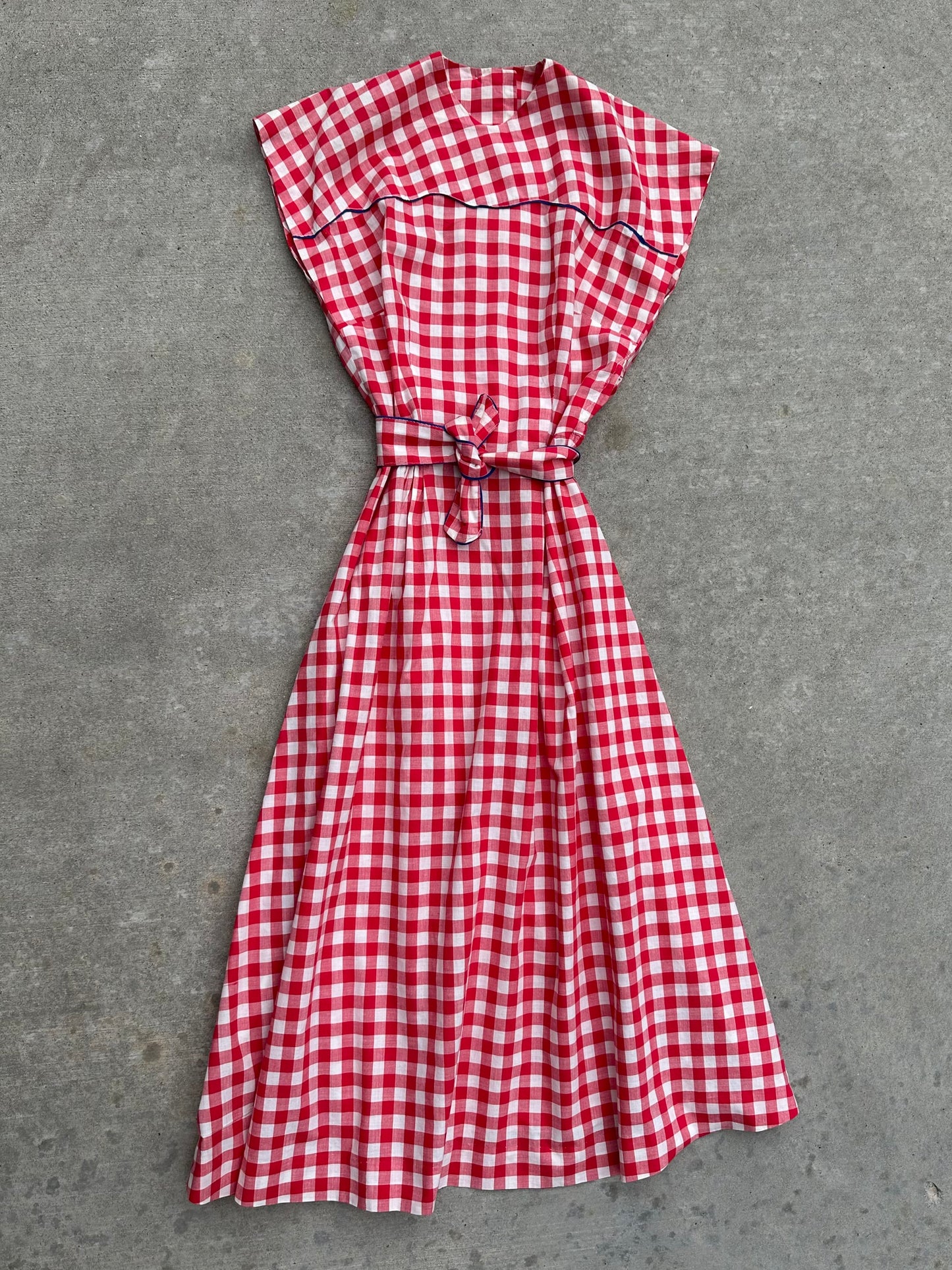 DROPPING SUNDAY: 50’s Handmade Western Gingham Check Dress (XS)