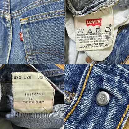 MCA Vintage Revival: 90’s 501 Jeans w/ Custom Velvet USA Hem (32x30 / Women’s Modern 30)