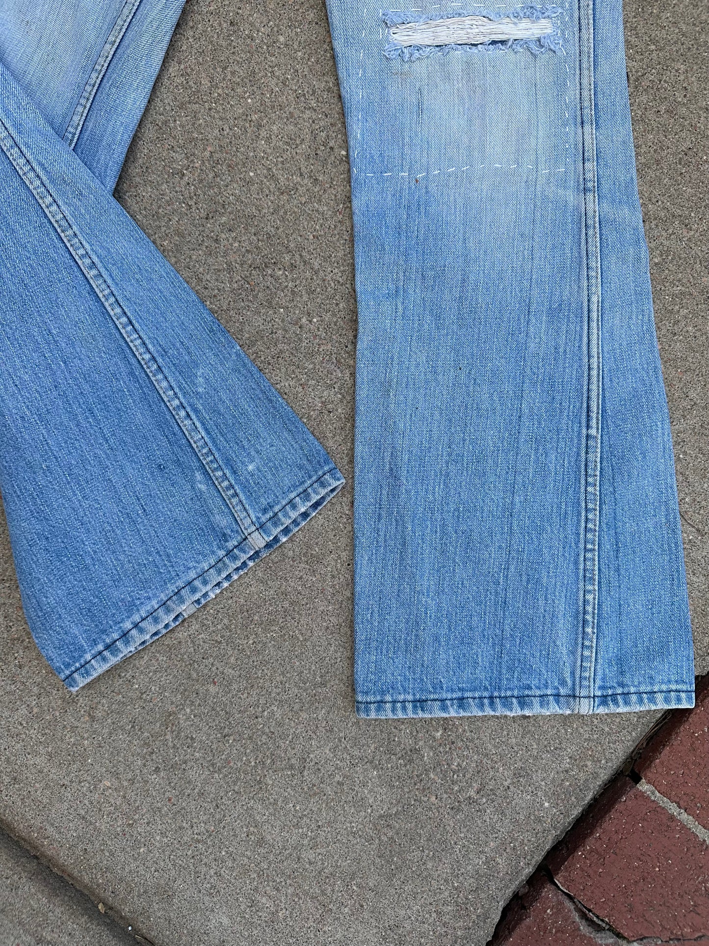 70’s Dickies Bootcut Patched Denim Twisted Seam Talon Jeans (Men’s 31x29/ Women’s 30)