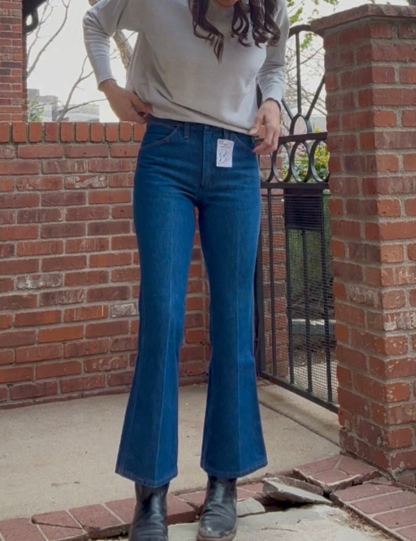 70’s Wrangler Indigo No Fault Denim Boot Flare Jeans (Men’s 28x28/Women’s 26)