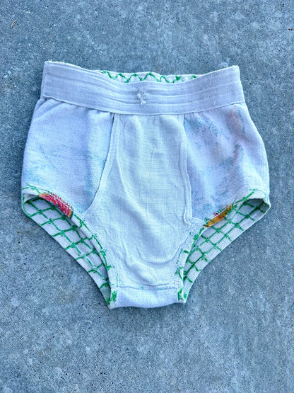 VERY RARE 30s Rugby Knitting Mills Fish Woven Swim Bottoms (Women’s S/M)