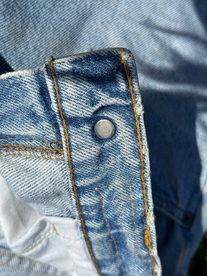 Custom Beaded 80’s Levi’s 505 Orange Tab Jeans (Modern 6)