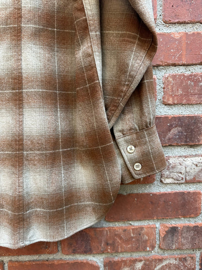 60’s Pendleton Wool Shadow Plaid Western Shirt (Unisex L)