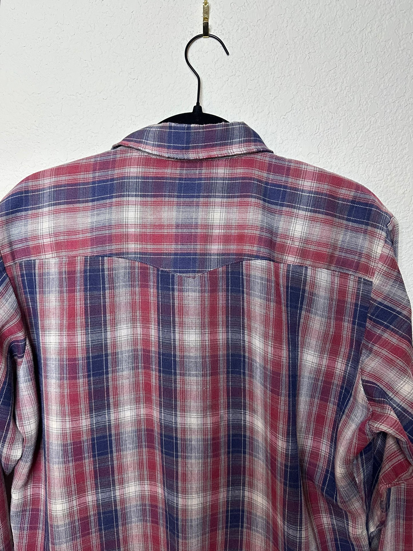 70’s Dee Cee Sawtooth Plaid Knit Western Pearl Snap Shirt (Unisex M)