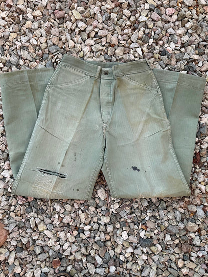 40’s WWII HBT USMC Donut Button P41 Trousers (Unisex 29/30)
