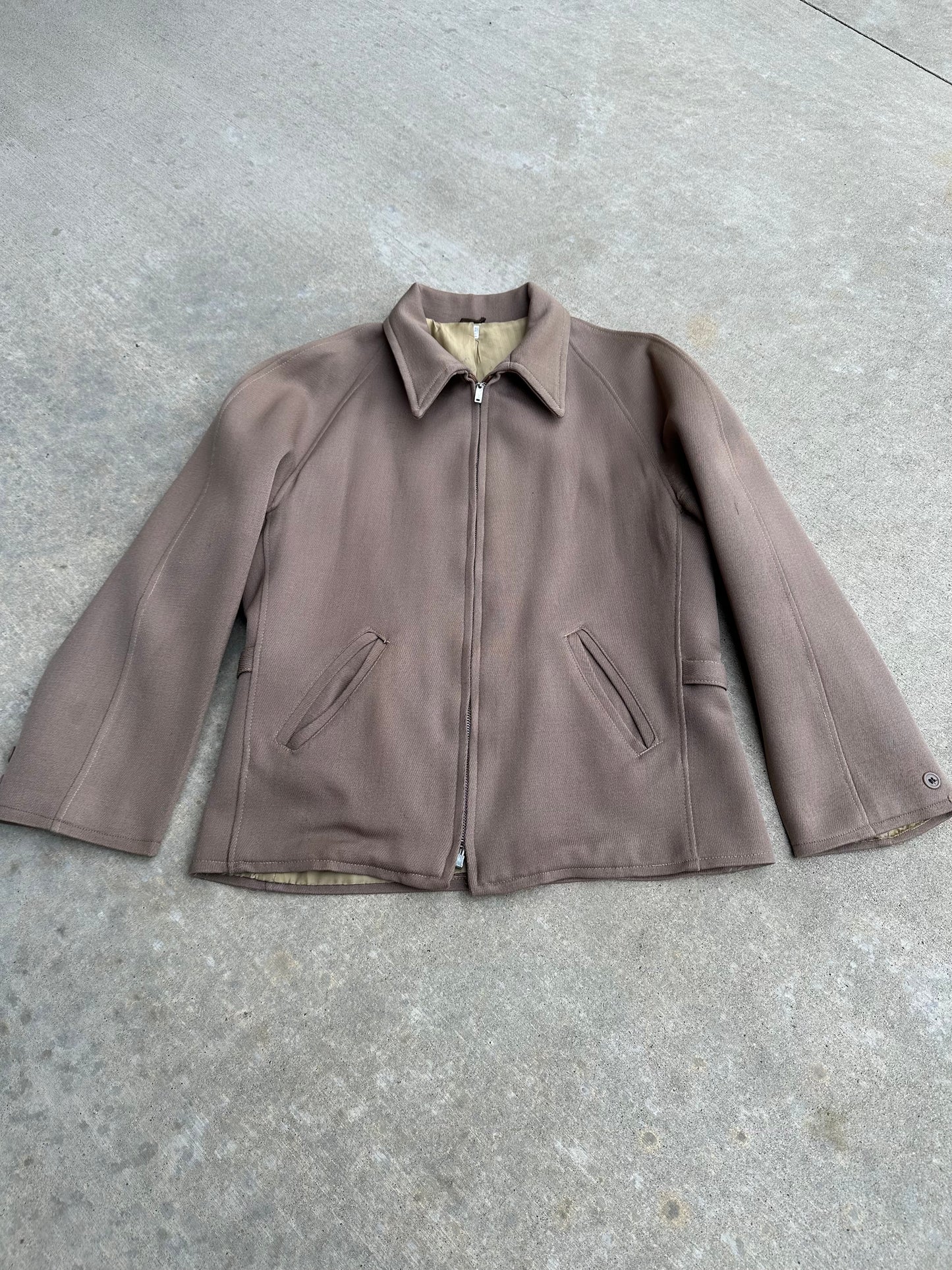 RARE 40’s Wool Gabardine Western Raglan Zip-Up Jacket (Unisex S)