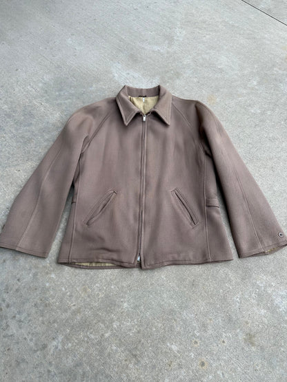RARE 40’s Wool Gabardine Western Raglan Zip-Up Jacket (Unisex S)
