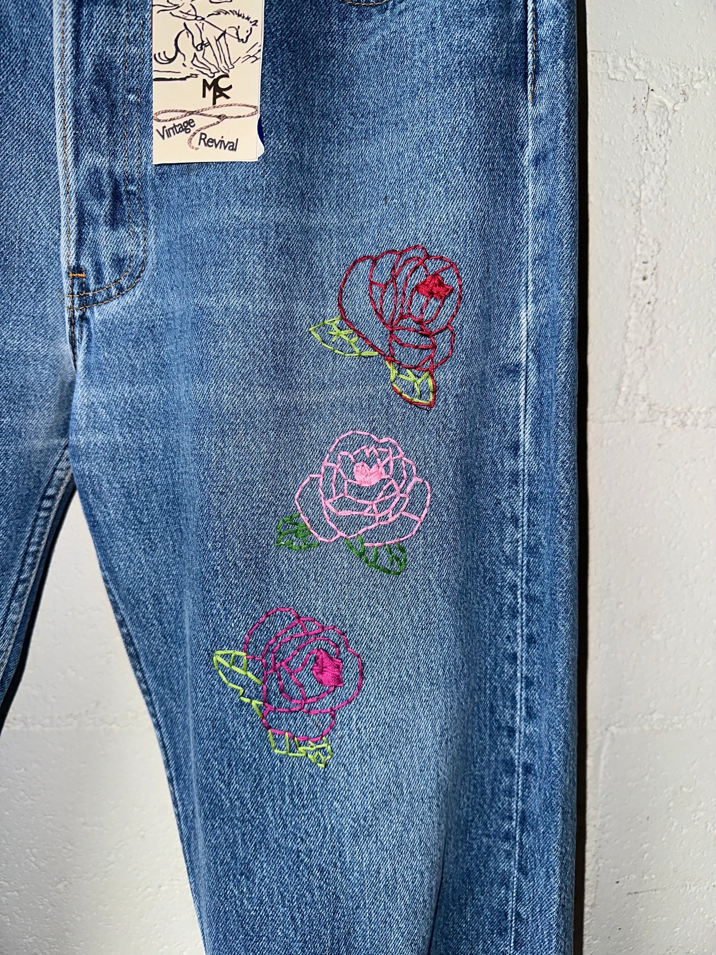 MCA REVIVAL: 80’s Levi’s 501 Hand Embroidered Jeans (32x29 / Modern 10)