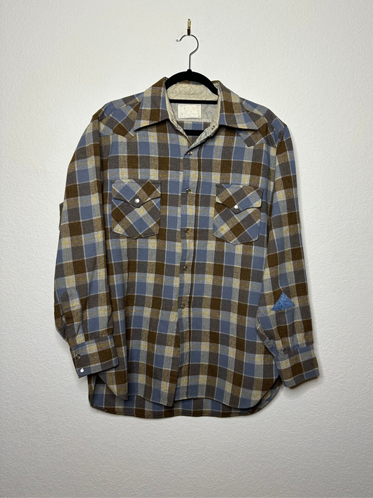 70’s Pendleton Wool Plaid Western Pearl Snap-Shirt (Men’s L)