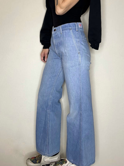 Rare 70’s Levi’s Orange Tab Soft Cotton Bell Flare Denim Trousers (30x29 / Modern 6)