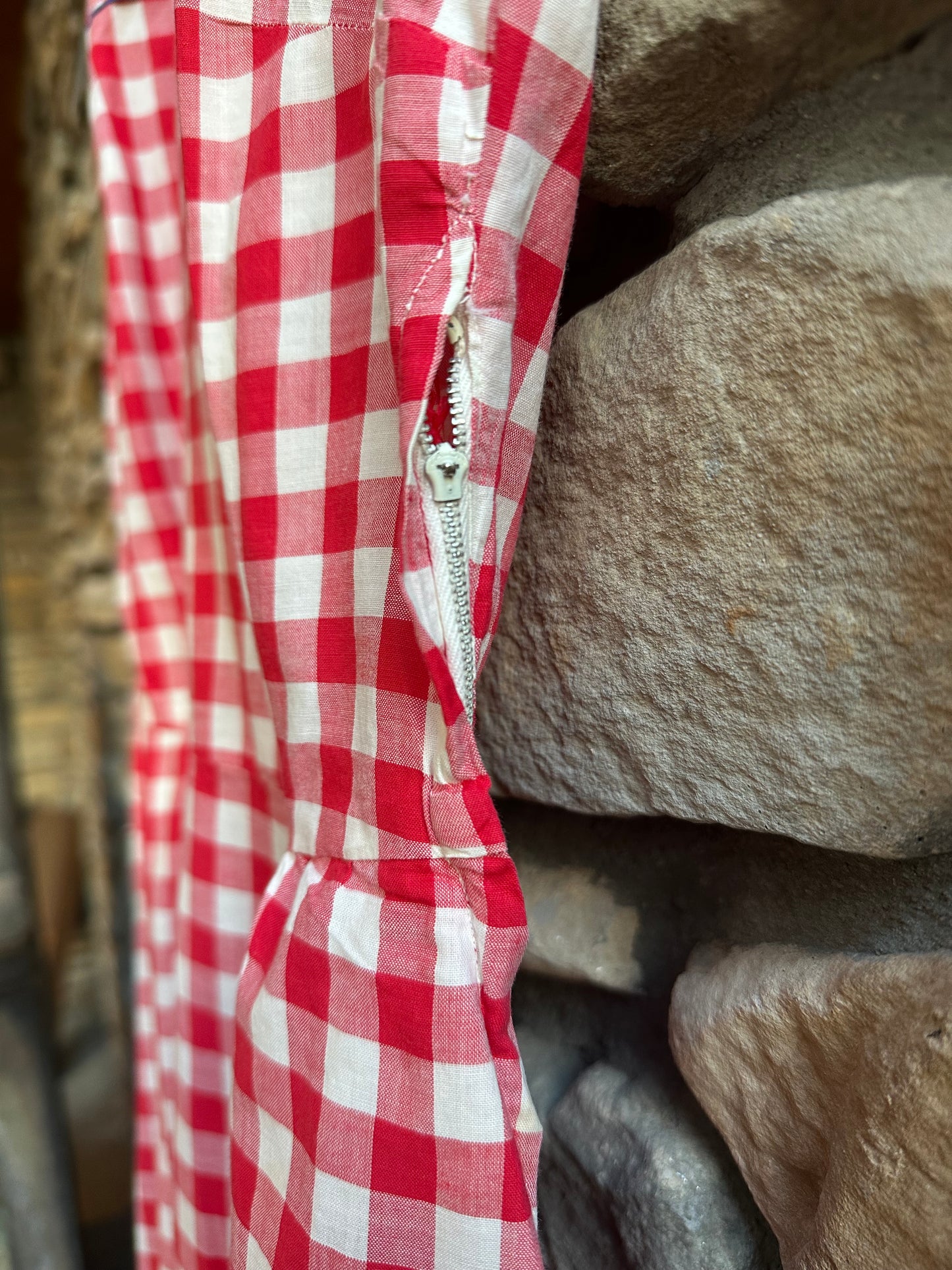 DROPPING SUNDAY: 50’s Handmade Western Gingham Check Dress (XS)