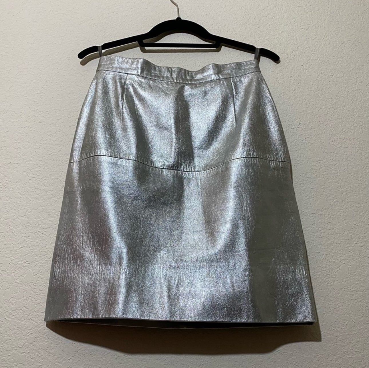 70’s Michele Domercq Paris Metallic Leather Mini Skirt (S)