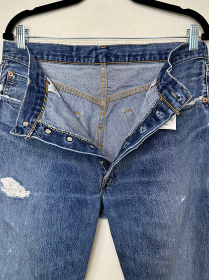 60’s Model - 90’s Vintage LEVI’S Big E 501 Redline Selvedge Jeans USA (33x31.5)