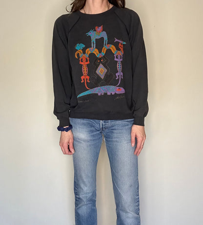 80’s Raglan Southwestern Kindred Spirts” Artist Sweatshirt (Women’s L/XL)