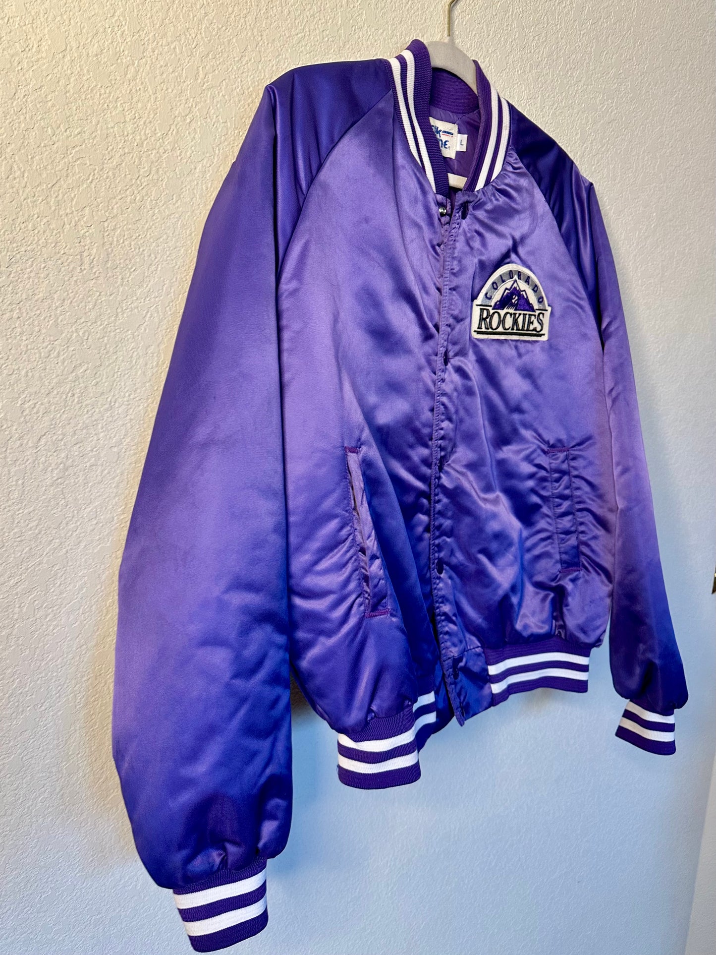 91’ Colorado Rockies MLB INAUGURAL SEASON Quilted Insulated Bomber Jacket (Unisex L/XL) by Chalk Line