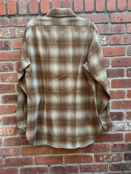60’s Pendleton Wool Shadow Plaid Western Shirt (Unisex L)