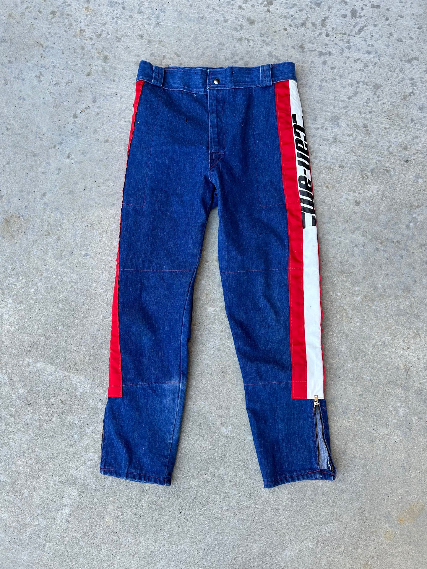 Rare 70’s Handmade Denim Motocross Racing Pants (34x30)