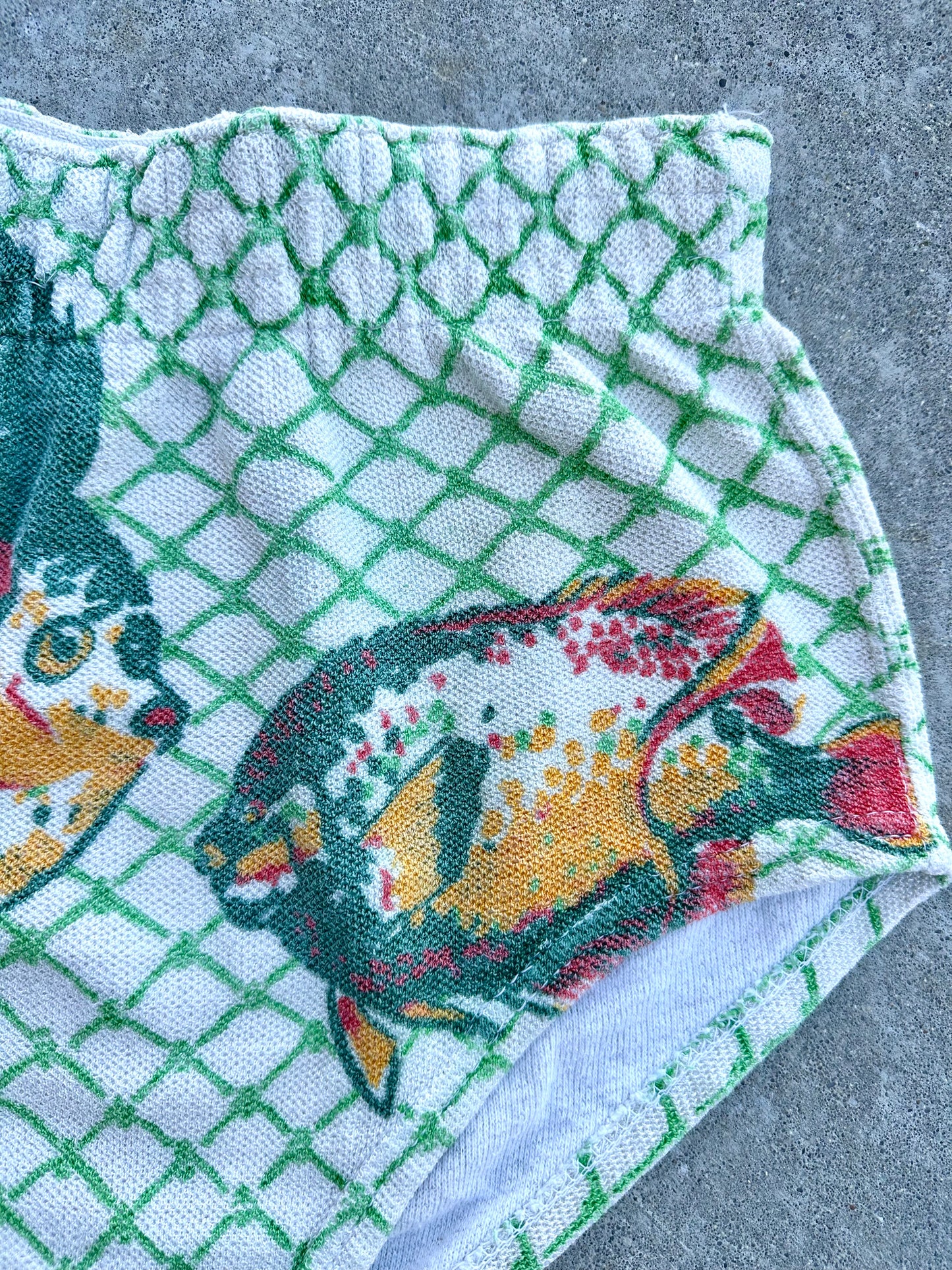VERY RARE 30s Rugby Knitting Mills Fish Woven Swim Bottoms (Women’s S/M)
