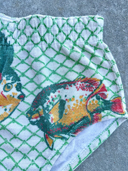 VERY RARE 30s Rugby Knitting Mills Fish Woven Swim Bottoms (Women’s S/M)