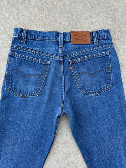 80’s Levi’s 517 Orange Tab Leather Back Patch USA Crop Jeans (Men’s 30x28.5 / Women’s 28)