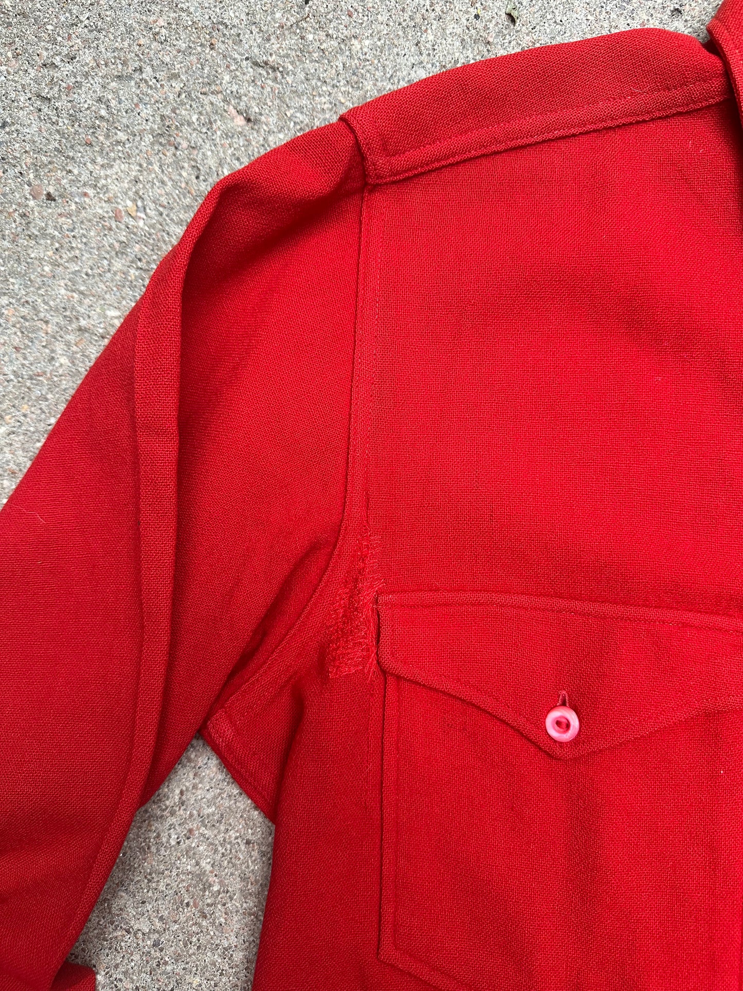 50’s Pendleton Wool Solid Red Western Shirt (Unisex L)