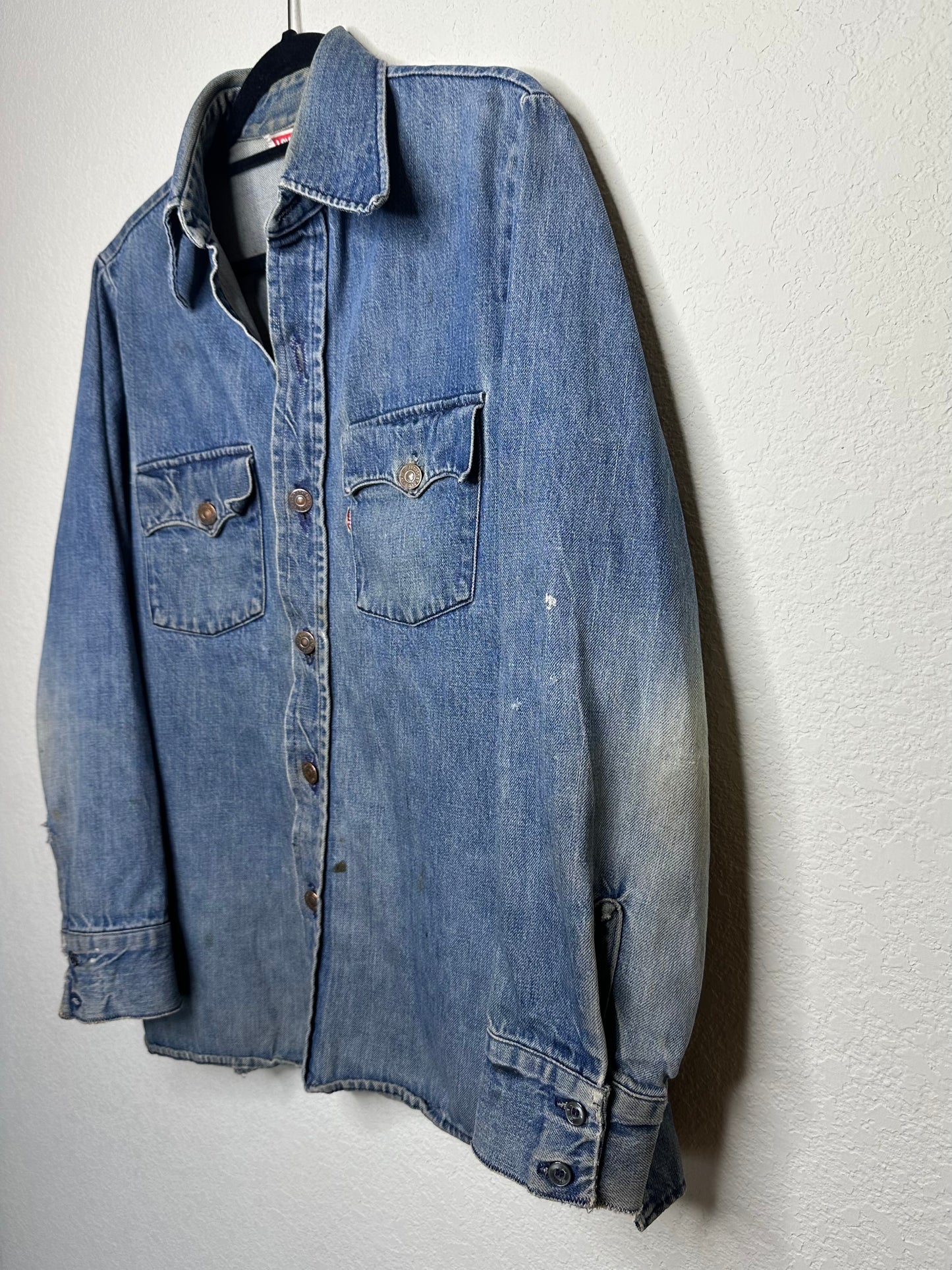 60’s LEVI’S “Big E” White Tab Denim Western Shirt Jacket (Men’s M / Women’s L)