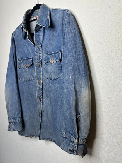60’s LEVI’S “Big E” White Tab Denim Western Shirt Jacket (Men’s M / Women’s L)