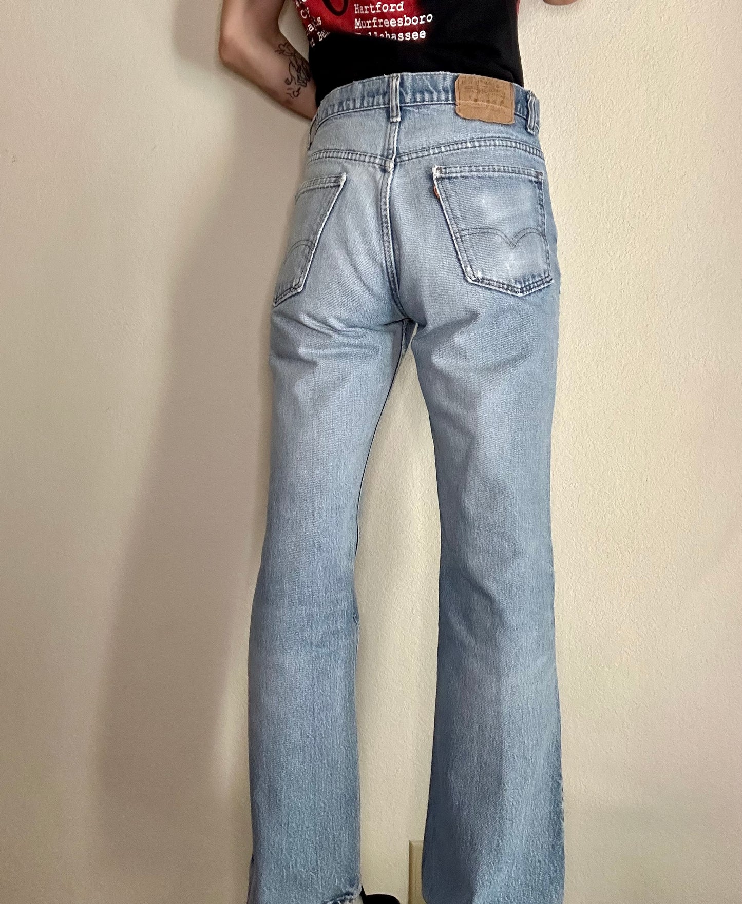 70’s Levi’s 517 Orange Tab Distressed Bootcut Jeans (31x31 / Modern 8)