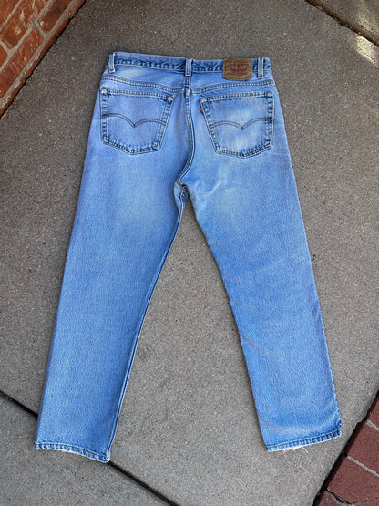 90’s Levi’s 501xx STF Sun Faded Light Denim Jeans USA (35x29/ Women’s 33)