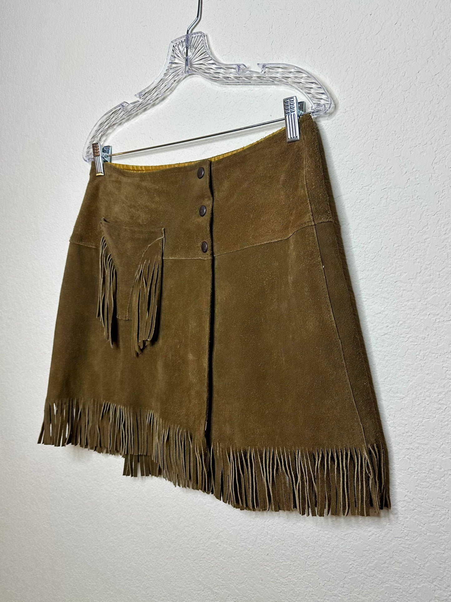 60’s Pioneer Wear Suede Fringe Western Wrap Skirt (M/L)