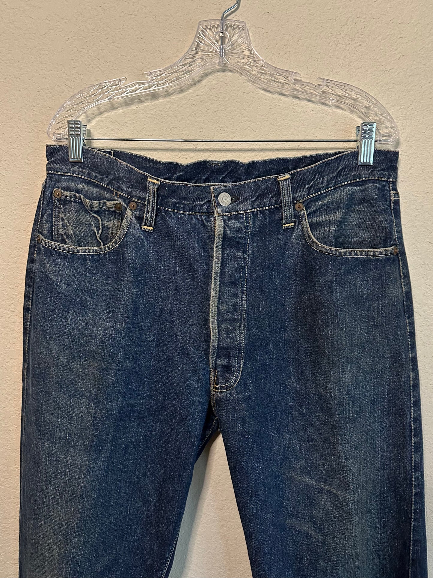 RARE 1947 LEVI’S ‘Big E’ 501XX Selvedge Redline Hidden Rivet USA Jeans (34x30)