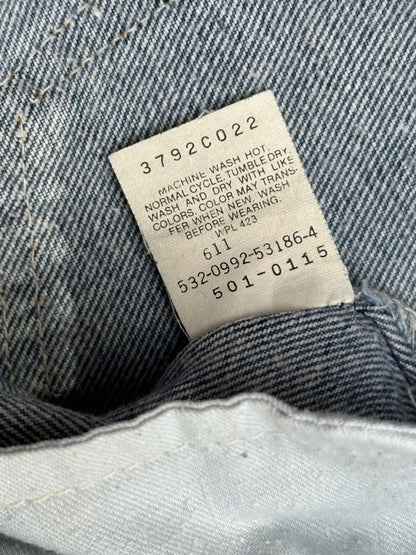 90’s Custom Beaded Waist Levi’s 501 Raw Crop / Capri Jeans (Modern 29/30)