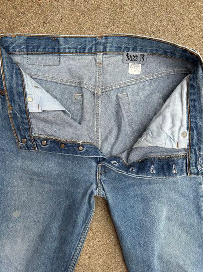 90’s Custom Beaded Waist Levi’s 501 Raw Crop / Capri Jeans (Modern 29/30)