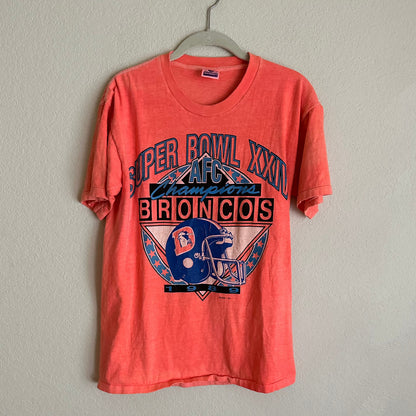 '89 Denver Broncos Super Bowl AFC Champions Single Stitch Tee (Unisex S)