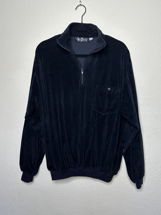 Vintage Velvet Quarter-Zip Shirt (Unisex L)