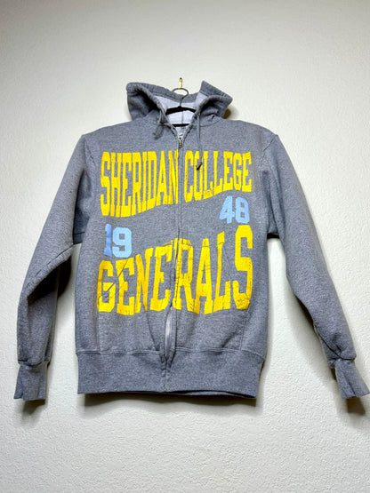 Y2K Sheridan College Generals Zip-Up Hoodie (Unisex S)