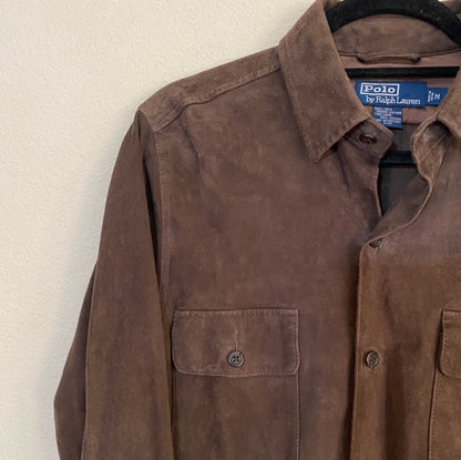 90’s Polo Ralph Lauren Brown Suede Overshirt (Men’s M)