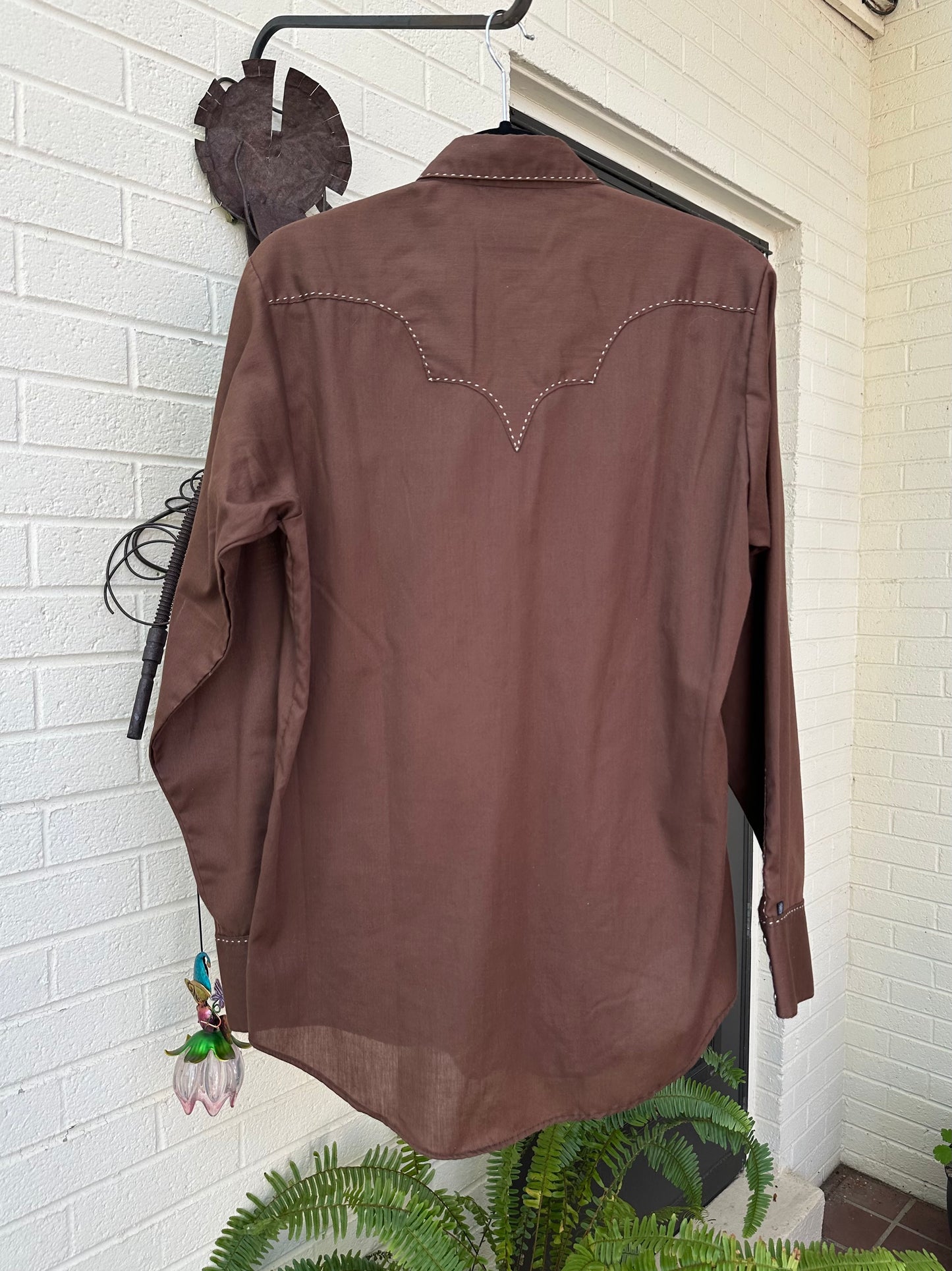 70’s Rockmount Ranchwear Shorthorn Saddle Stitch Pearl Snap Shirt (Unisex M)