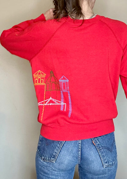 80’s Kansas City Plaza Lights Raglan USA Sweatshirt (Unisex M)