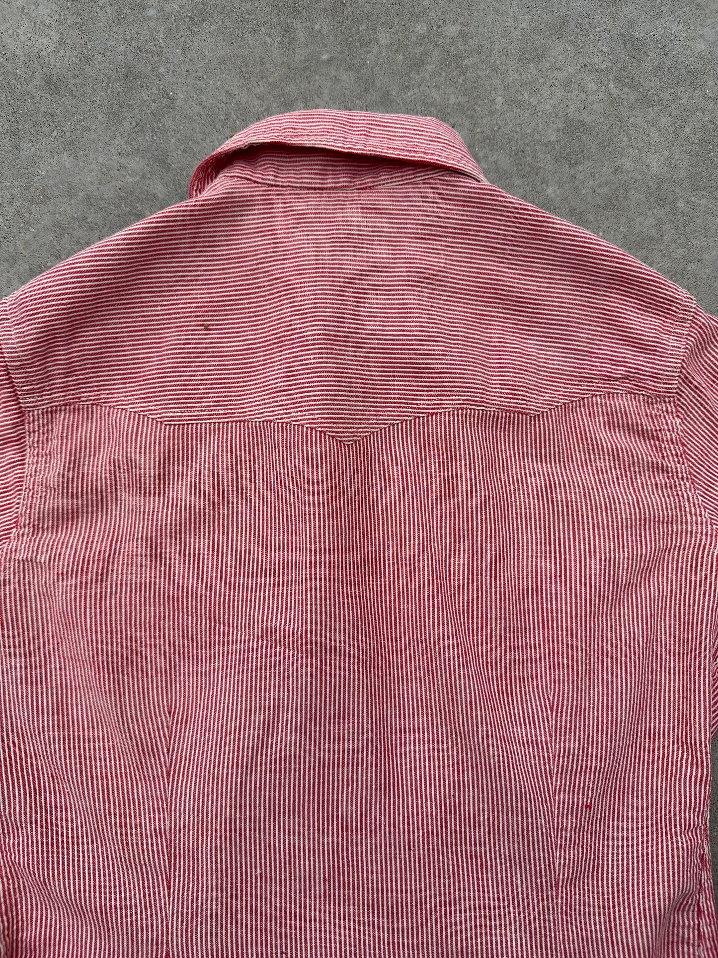 RARE 40’s Rockmount Ranchwear Women’s Sawtooth Woven Cotton Stripe Pearl Snap Shirt (XS/S)