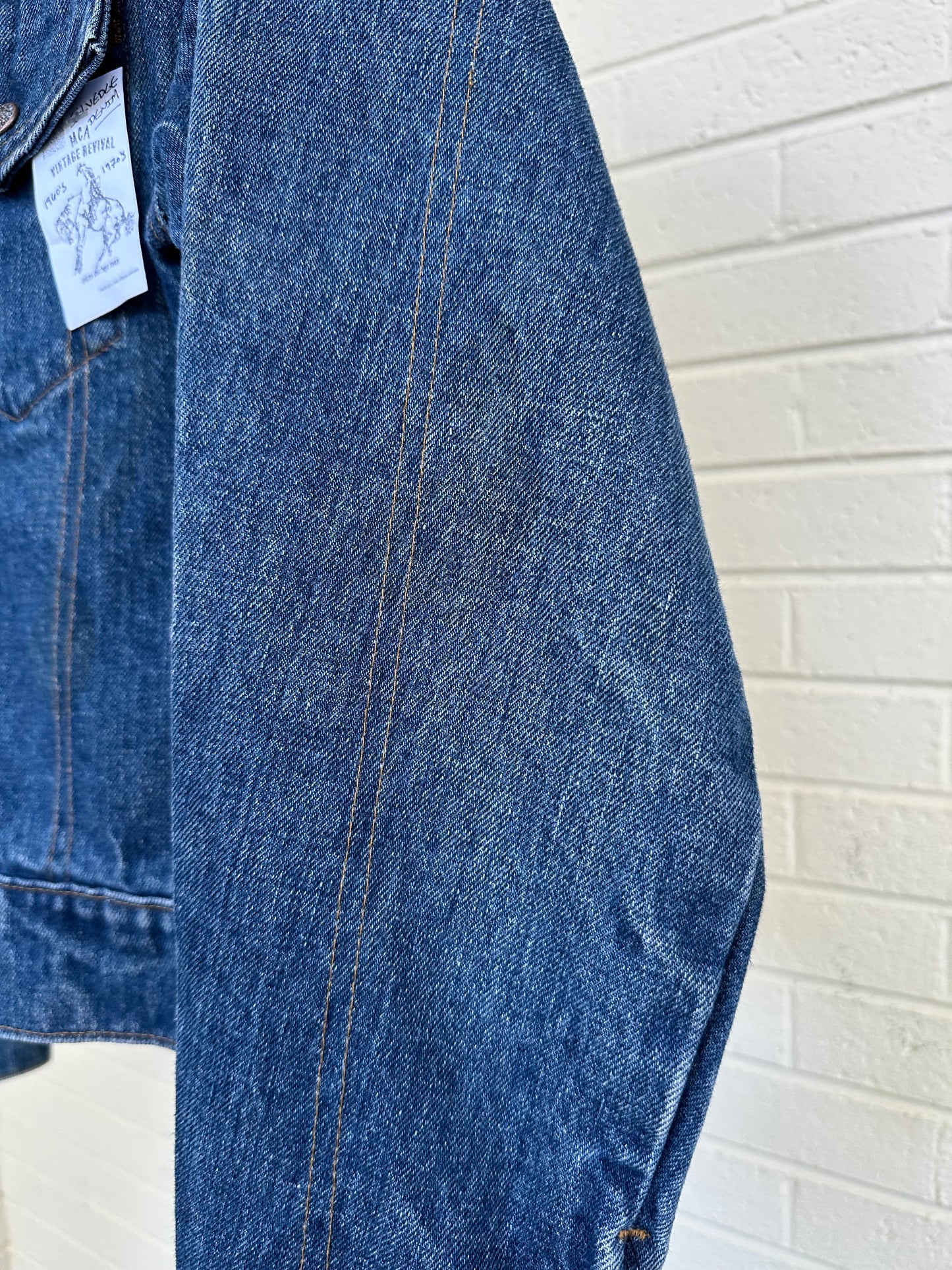 70’s Selvedge Denim Jacket w/ Hand Embroidered Patchwork