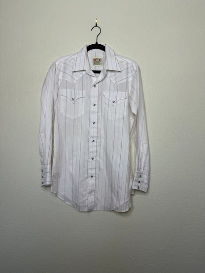 70’s H Bar C Ranchwear Pinstripe Western Pearl Snap Shirt (Unisex M)