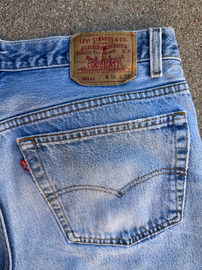 90’s Levi’s 501xx STF Sun Faded Light Denim Jeans USA (35x29/ Women’s 33)