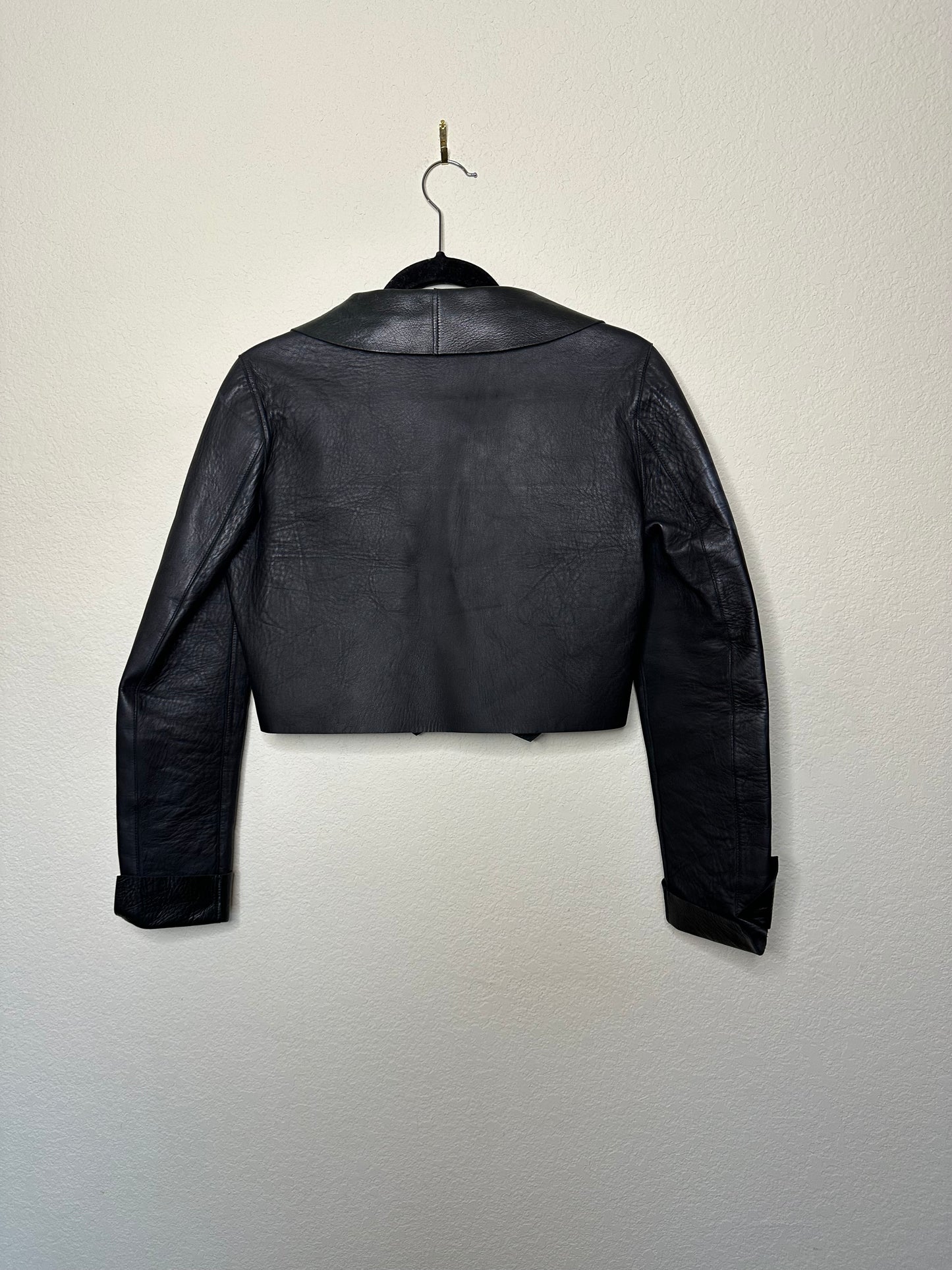 90’s Vintage Fendi Leather Bolero Cropped Open Jacket (Women’s S)