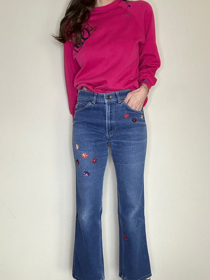 MCA Vintage Revival: 70’s Levi’s Bootcut Western Hand Embroidered Jeans (Modern 6/8)