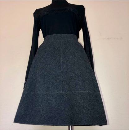 90’s Oscar de la Renta Cashmere Box Pleat Skirt (M/L)