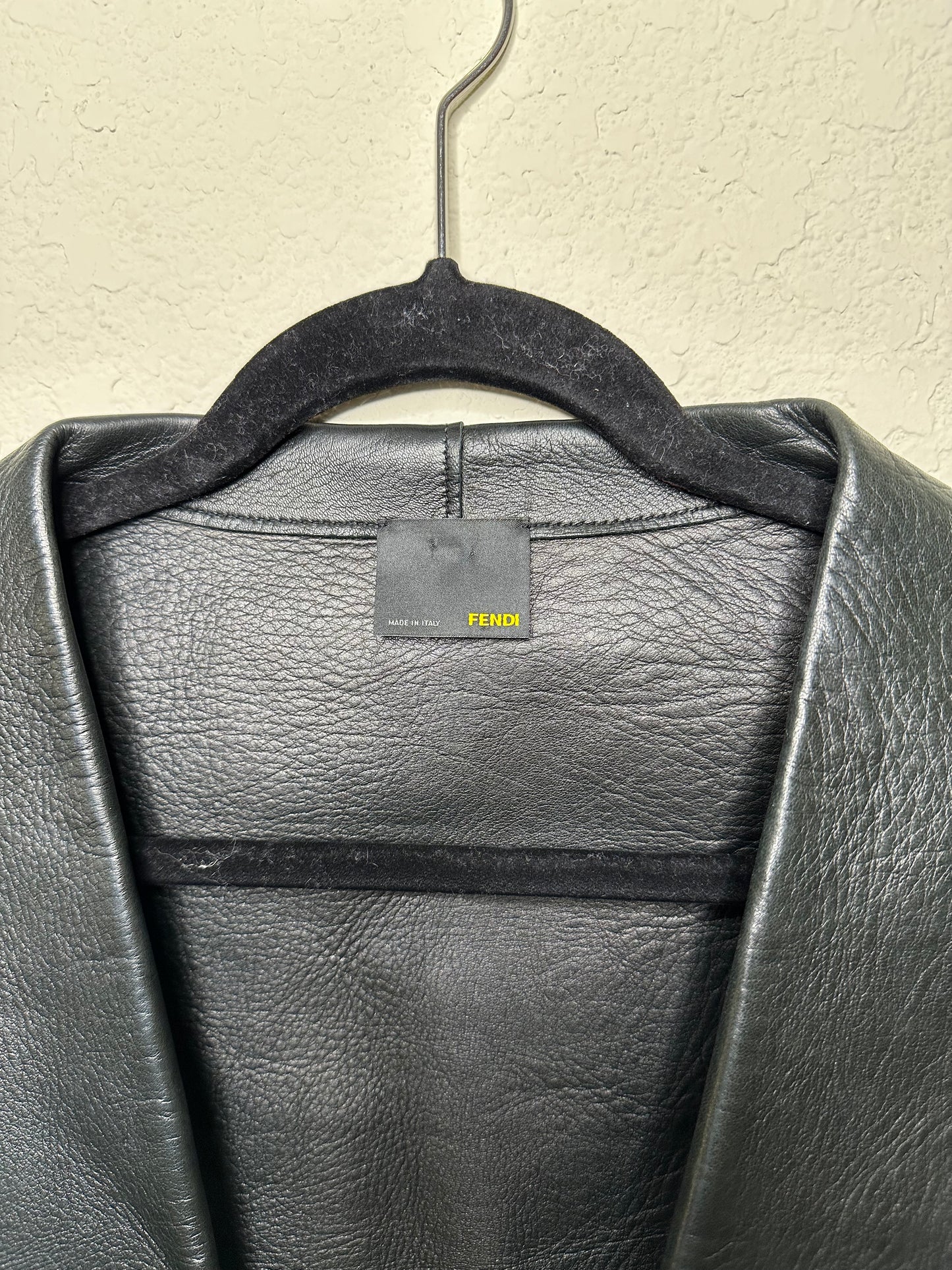 90’s Vintage Fendi Leather Bolero Cropped Open Jacket (Women’s S)