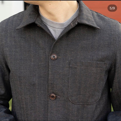 Epaulet Doyle HBT Japanese Denim Workwear Chore Jacket (Unisex L)