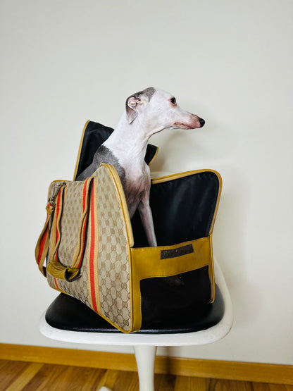 Vintage Gucci Monogram Web Dog / Pet Carrier