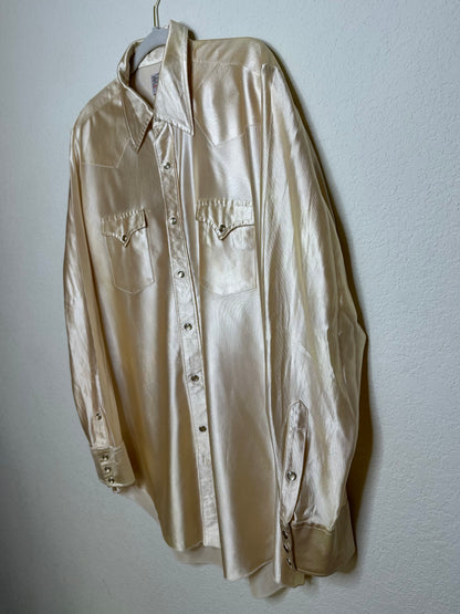 70’s H Bar C California Ranchwear Satin Pearl Snap Shirt (Unisex XL)